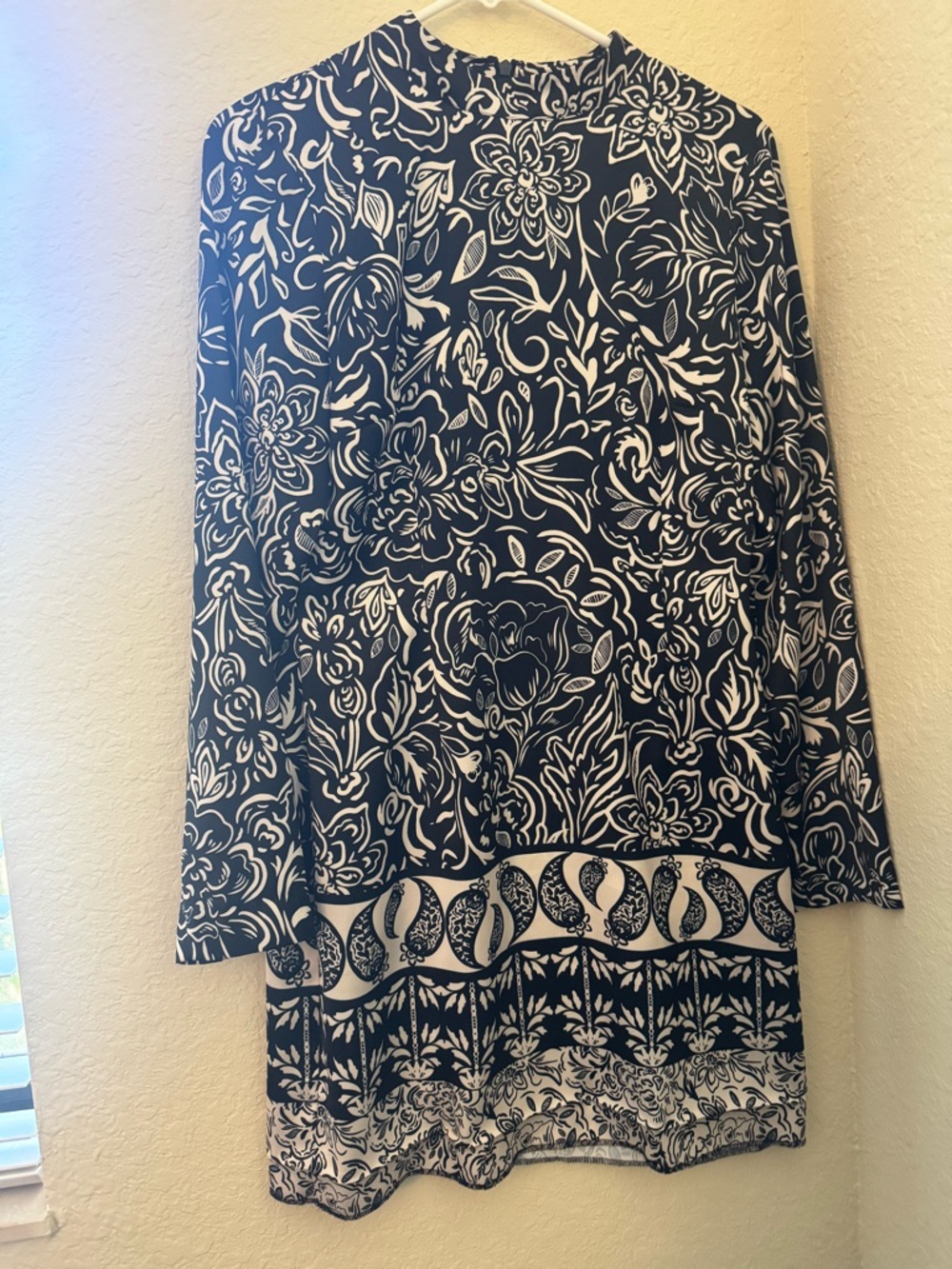 Chelsea & Violet Black and White Swirl Print Dress